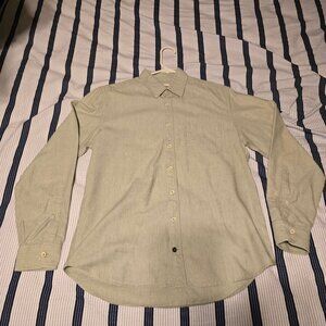 TAYLOR STITCH GREEN STRIPPED LONG SLEEVE SHIRT MEDIUM (40)